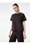 Modal Fabric Short Sleeve Crew Neck T-Shirt with Lace Detail