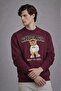 Men's Chicago Teddy Bear Print Burgundy Sweatshirt - 2