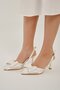Elina Satin Bow Detail Women's Heeled Shoes with Back Belt - 2