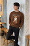 Men's Chicago Printed Casual Brown Sweatshirt - 4