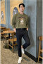 Men's Chicago Printed Casual Khaki Sweatshirt - 2