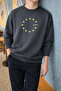 Star Printed Relaxed Fit Men's Smoked Sweatshirt - 3