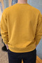 Star Printed Relaxed Fit Men's Mustard Sweatshirt - 5