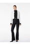 Slim Fit Belted High Waist Spanish Flare Corduroy Trousers - 2