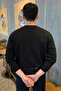 Men's Cmb Text Printed Loose Black Sweatshirt - 6