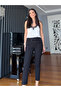 Black Elastic Waist Double Leg Lycra Pants - 4