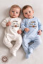 Unisex Born to Be Printed 0-6 Months Combed Organic Cotton Baby Rompers with Booties Set of 2 - 2