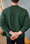 Men's Stands the Time Printed Oversize Crew Neck Red Green Sweatshirt - 6