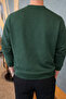 Men's Stands the Time Printed Oversize Crew Neck Red Green Sweatshirt - 5