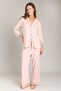 Sophia Knitted 3/4 Sleeve Shirt and Pants Set Pajama Set - Pink