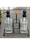 Liquid Soap Dispenser 2 Li Glass Soap Dispenser with Metal Stand and Wooden Handle - 2