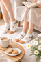 5 Pack Women's Floral Patterned Booties Socks Mixed Color Cotton Sports Socks - 6