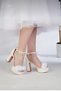 Women's 13 cm Platform Ecru Bridal Shoes - 6