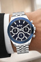Silver-Blue Color Steel Strap & Case Functional Men's Wristwatch 3Atm Bracelet Sdlc003 - 2