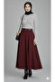 Bordo Scuba Creepe Flare Skirt with Elastic Waist (93-94cm Length) (Short-Term Launch Price) - 2