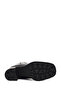 Women's Black Zippered Thick Heeled Leather Boots 25Wfd188418 - 6