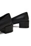 Women's Black Thick Short Heeled Leather Shoes 25Afd184818 - 8