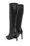 Women's Black Zippered Thin Heeled Boots 25Wfe401118 - 6