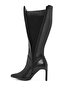 Women's Black Zippered Thin Heeled Boots 25Wfe401118 - 8