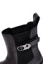 Women's Black Thick Soled Leather Chelsea Boots 25Wfd202018 - 8