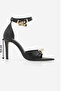 Women's Pointed Toe Ankle Lock Closure Buckle Strap Classic Heeled Sandals Sophira Black - 8