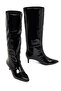 Women's Black Short Thin Heeled Patent Leather Boots 25Wfe481416 - 7