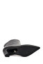 Women's Black Thick Heeled Leather Boots 25Wfd491118 - 6