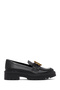 Women's Black Buckle Thick Sole Masculine Loafer 25Afe480218