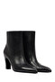 Women's Black Thick Heeled Leather Boots 25Wfd491118 - 5