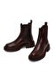 Women's Brown Thick Soled Leather Chelsea Boots 25Wfd141018 - 4