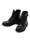 Women's Black Zippered Buckle Detailed Leather Casual Boots 25Wfd2904Ft - 3