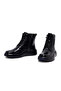 Men's Black Zippered Thick Soled Leather Boots 25Wfd695418 - 4