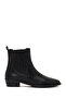 Women's Black Leather Chelsea Boots 25Wfd163618