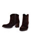 Women's Brown Thick Heeled Suede Leather Cowboy Boots 25Afd221210 - 3