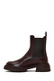 Women's Brown Thick Soled Leather Chelsea Boots 25Wfd141018 - 3