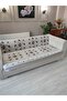 Cream Kanaviche K Velvet B Printed K Non-Slip Sofa and Sofa Bed Cover 180*210 cm