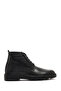 Men's Black Zippered Leather Casual Boots 25Wfd6717Ft