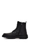 Men's Black Lace-Up Zippered Leather Casual Boots 25Wfd681114 - 3