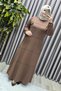 Women's Hijab Plus Size Clothing Ribbed Dress - 8