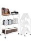 3Tier Foldable Standing Storage Rack with Wheels for Kitchen Garage Home Office