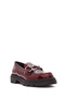 Women's Burgundy Buckle Detailed Patent Leather Genuine Leather Masculine Loafer, Winter Shoes 25Afd160016 - 6