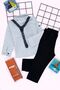 Boy's Bow Tie Shirt Linen Trousers Hanging Holiday Bottom Top Children's Set - 6
