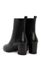 Women's Black Zippered Thick Heeled Leather Boots 25Wfd411718 - 7