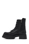 Women's Black Zippered Thick Soled Leather Boots 25Wfd180818 - 2