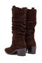 Women's Brown Thick Heeled Suede Leather Cowboy Boots 25Wfd153810 - 6