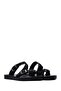 Women's Black Double Buckle Stone Slippers 25Sfe 460114 - 3