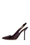 Women's Burgundy Open Back High Thin Heeled Patent Leather Shoes 25Afd120316 - 4