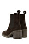 Women's Brown Thick Heeled Suede Leather Chelsea Boots 25Wfd151510 - 6