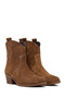 Women's Camel Short Thick Heeled Suede Leather Cowboy Boots 25Wfd511710 - 4