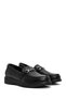 Women's Black Buckle Genuine Leather Comfort Loafer, Winter Shoes 25Afd150118 - 3